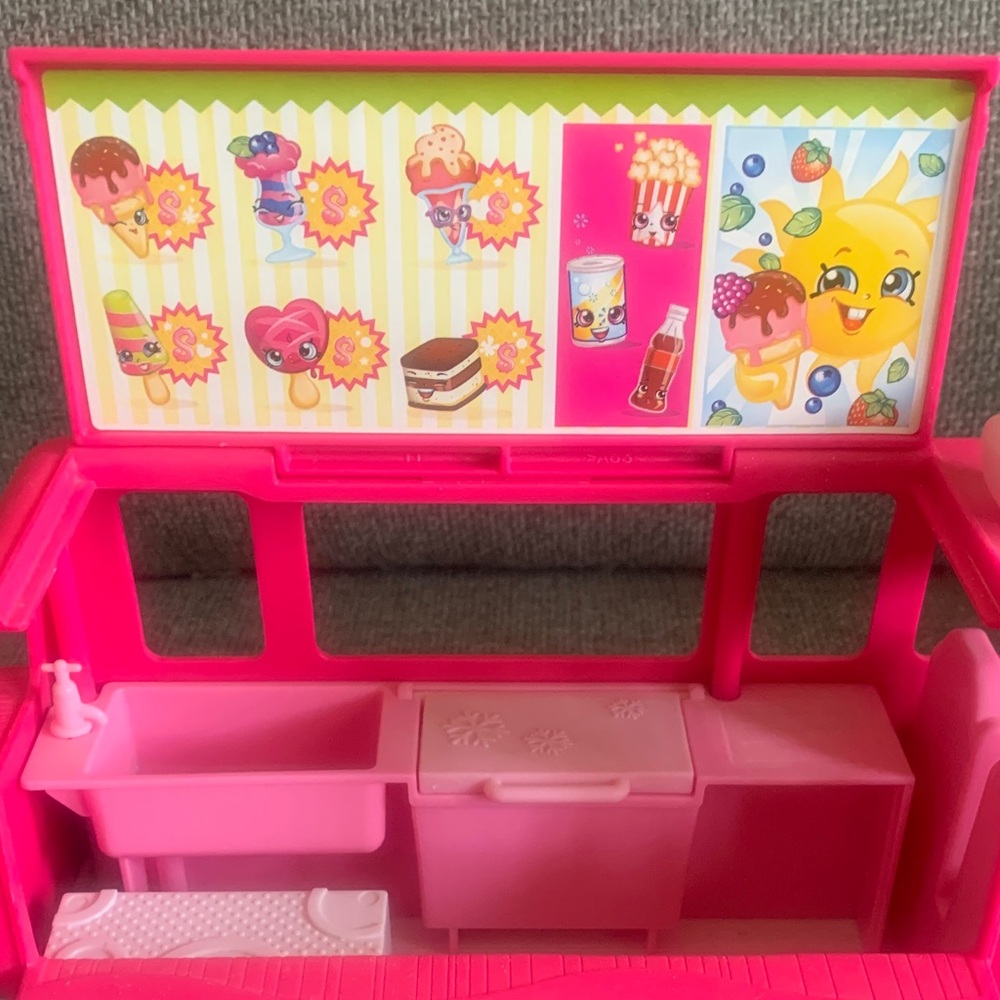 Shopkins Pink & Teal Ice Cream Truck Vehicle Playset with Accessories - Picture 10 of 11